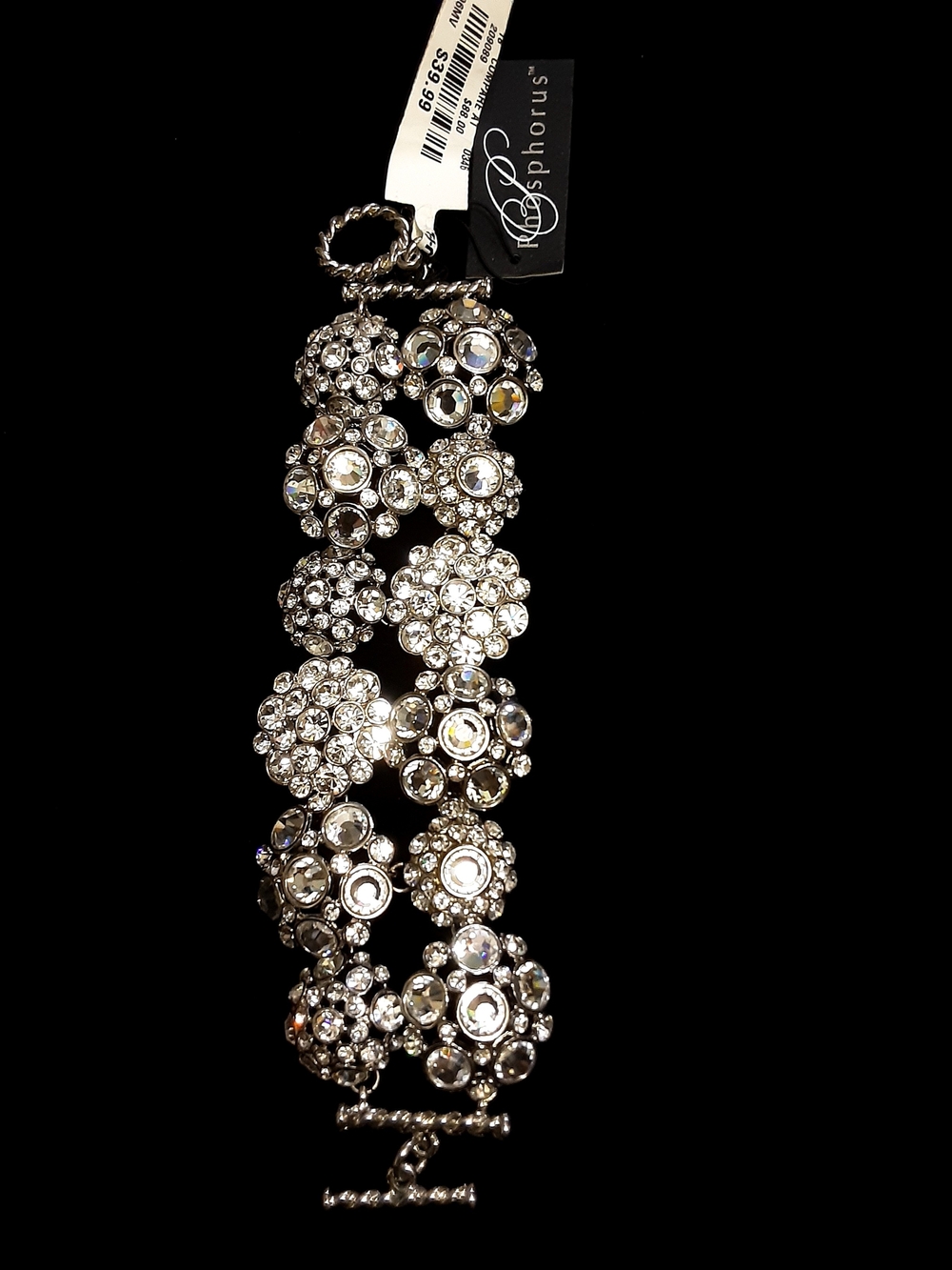 Vintage Phosphorus Crystal Statement Bracelet